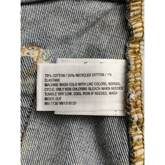 Wild Fable Junior Teens High-Rise Rolled Cuff Blue Denim Shorts Size 00 XXS - Picture 8 of 9